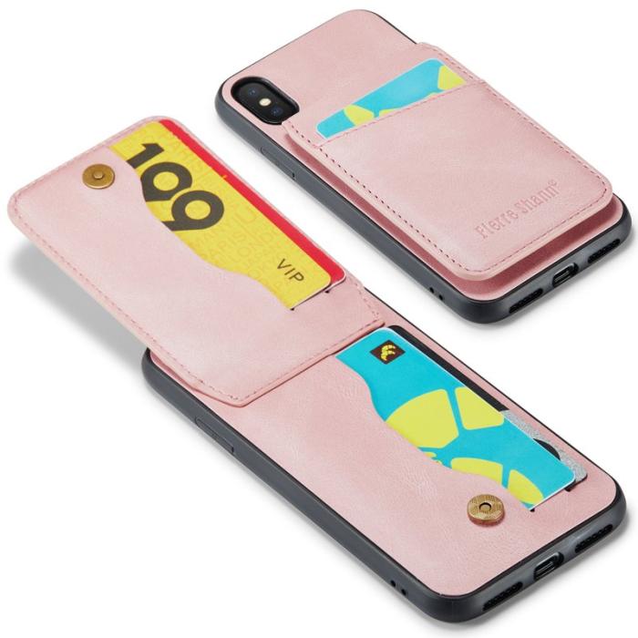 FIERRE SHANN - FIERRE SHANN iPhone XS Max Fodral KonstLäder - Rosa