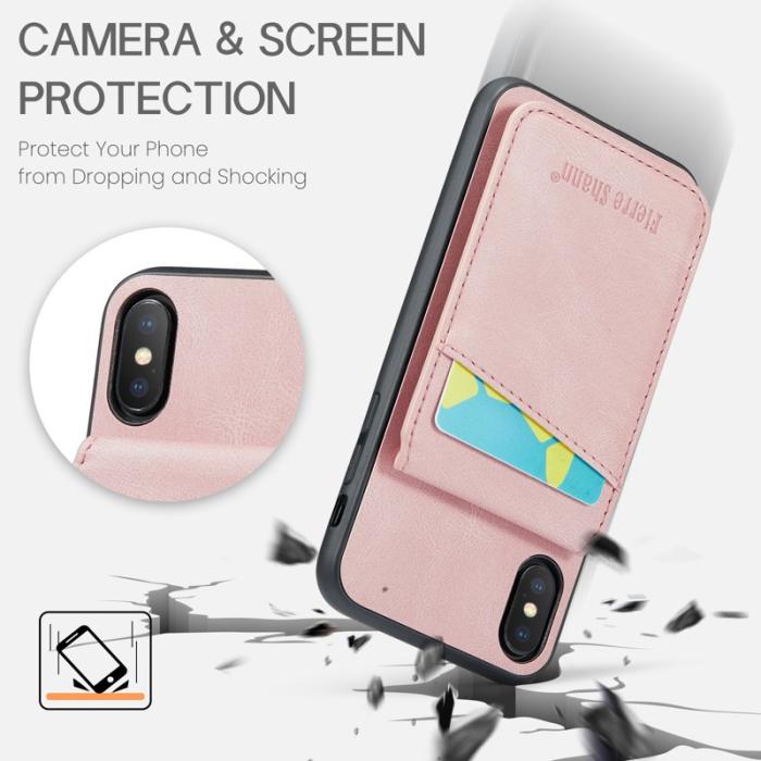 FIERRE SHANN - FIERRE SHANN iPhone XS Max Fodral KonstLäder - Rosa