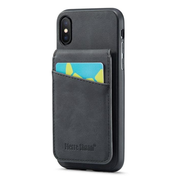 FIERRE SHANN - FIERRE SHANN iPhone XS Max Fodral KonstLäder - Svart