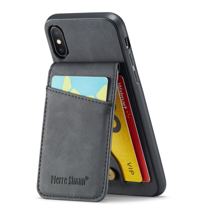 FIERRE SHANN - FIERRE SHANN iPhone XS Max Fodral KonstLäder - Svart