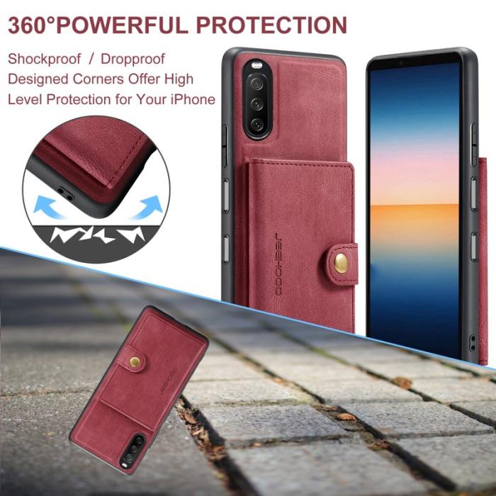 JEEHOOD - JEEHOOD Mobilskal till Sony Xperia 10 III 2-i-1 med Magnetlås Röd