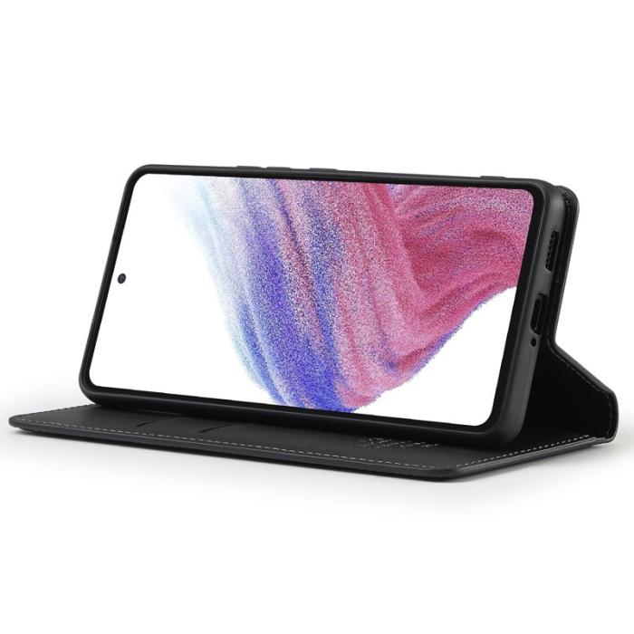 LC.imeeke - LC.IMEEKE L1 Series Samsung Galaxy A53 Plånboksfodral Konstläder - Svart