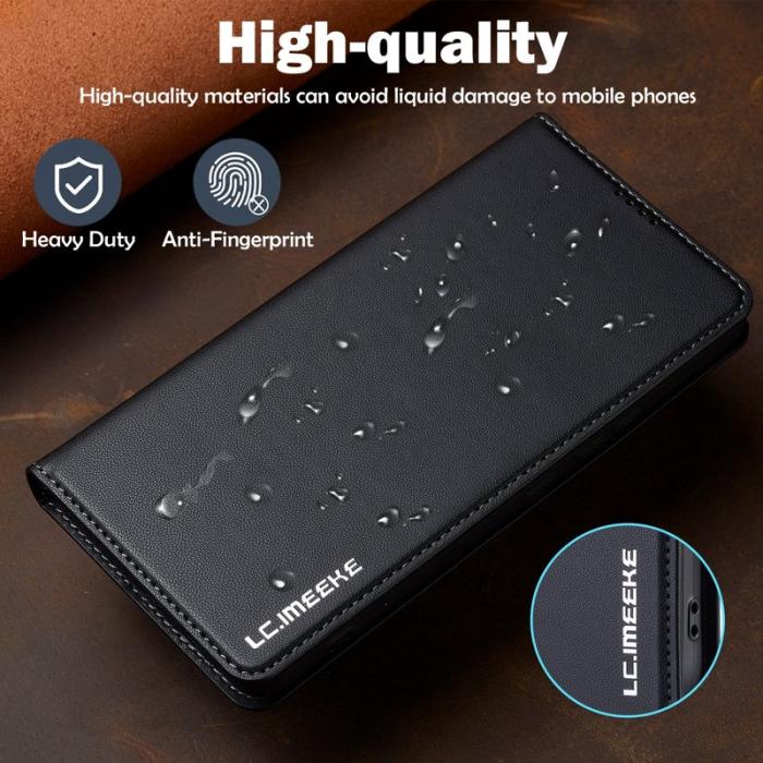LC.imeeke - LC.IMEEKE L1 Series Samsung Galaxy A53 Plånboksfodral Konstläder - Svart