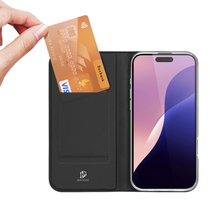 Dux Duci - Dux Ducis iPhone 16 Pro Plånboksfodral Skin Pro - Svart