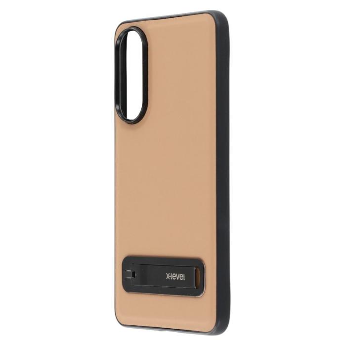 X-Level - X-LEVEL Mobilskal till Galaxy S25 Edge Läder Coated PC TPU - Brun