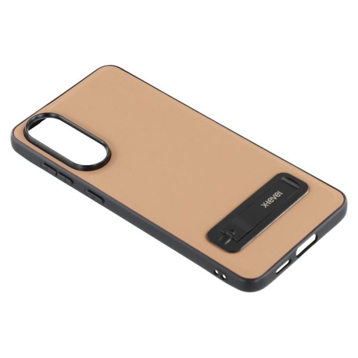 X-Level - X-LEVEL Mobilskal till Galaxy S25 Edge Läder Coated PC TPU - Brun