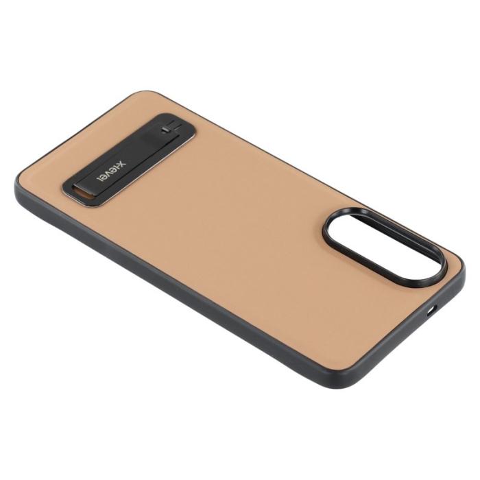 X-Level - X-LEVEL Mobilskal till Galaxy S25 Edge Läder Coated PC TPU - Brun