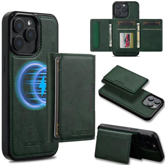 LC.imeeke - LC.IMEEKE L5 iPhone 14 Pro Max Fodral KonstLäder - Grön