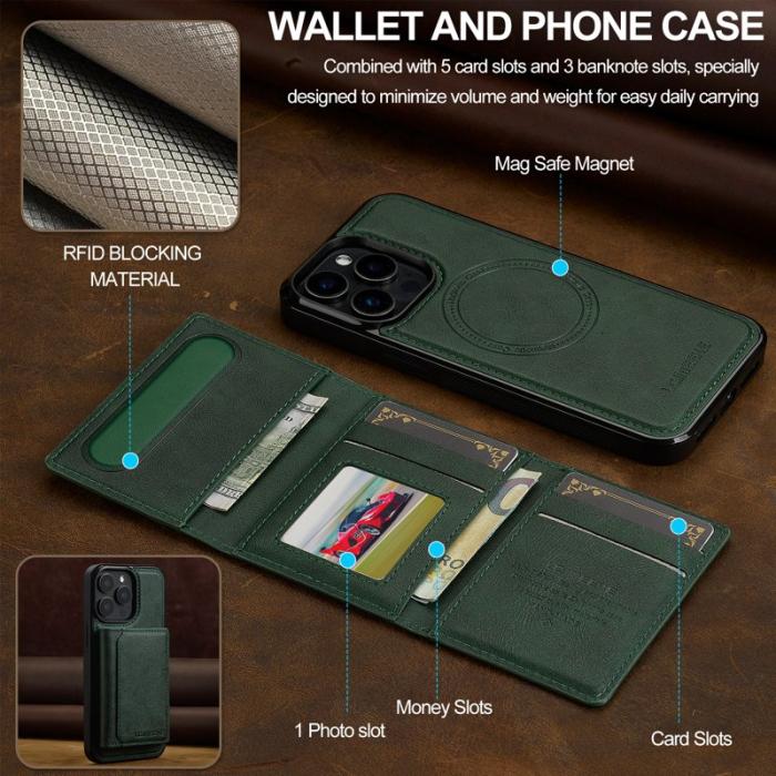 LC.imeeke - LC.IMEEKE L5 iPhone 14 Pro Max Fodral KonstLäder - Grön
