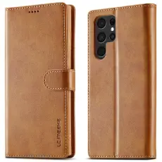 LC.imeeke - LC.IMEEKE Samsung Galaxy S25 Ultra Pl&aring;nboksfodral Konstl&auml;der - Gul