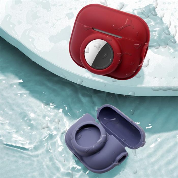 OEM - Airpods Pro 2 Skal 2-in-1 AirTag Silikon - Lila