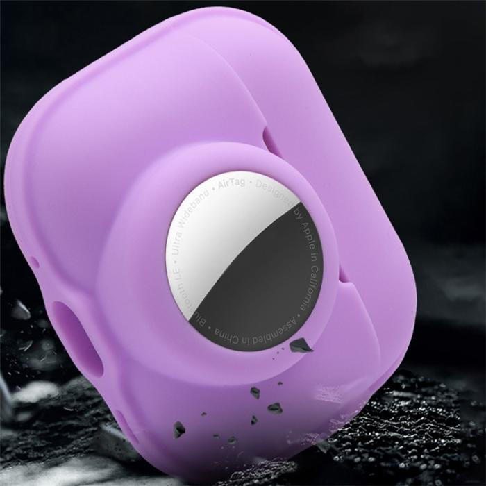 OEM - Airpods Pro 2 Skal 2-in-1 AirTag Silikon - Lila