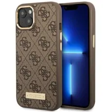 Guess - GUESS iPhone 14 Plus Mobilskal MagSafe Logo Plate - Brun