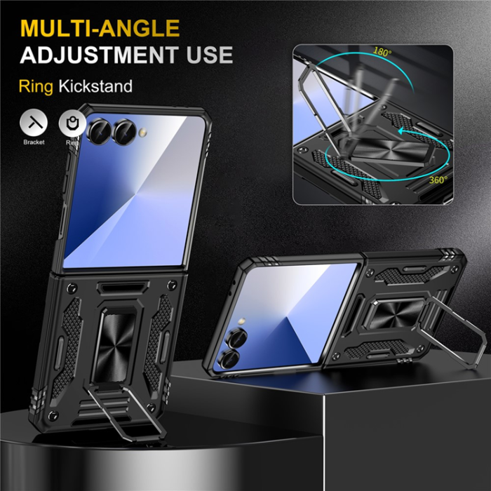 A-One Brand - Galaxy Z Flip7 5G Mobilskal Kickstand Slide - Svart