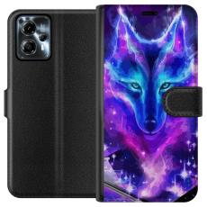 iSecrets - Plånboksfodral till Motorola Moto G13 med Neon Varg