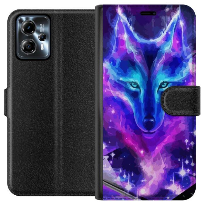 iSecrets - Plånboksfodral till Motorola Moto G13 med Neon Varg