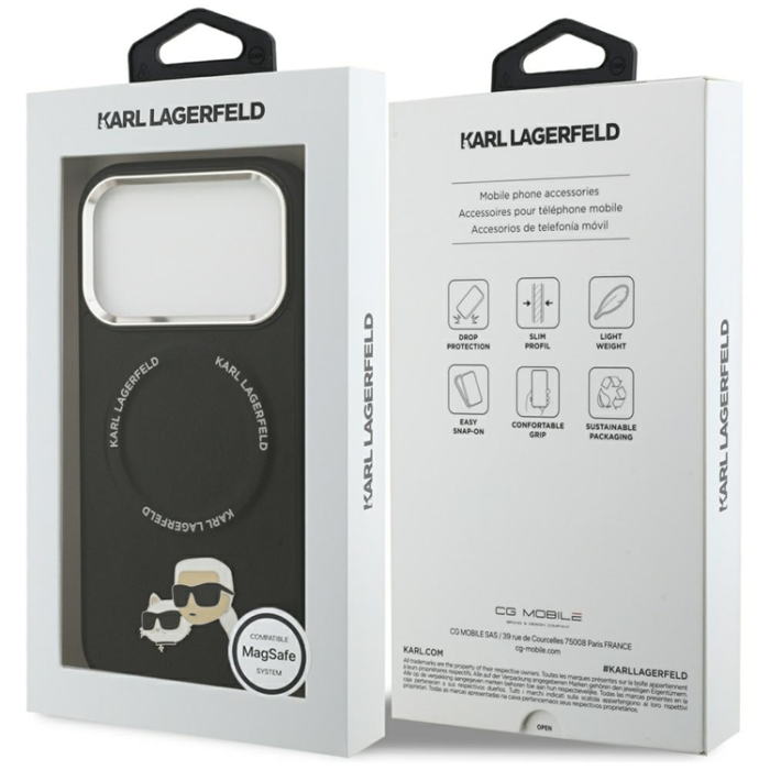 KARL LAGERFELD - Karl Lagerfeld iPhone 17 Pro Max Mobilskal MagSafe Karl Och Choupette Pins