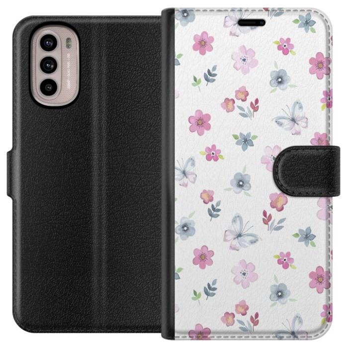 iSecrets - Plånboksfodral till Motorola Moto G31 med Blommor och fjärillar