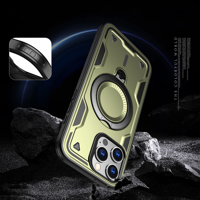 OEM - iPhone 16 Pro Max Mobilskal MagSafe Hybrid Armor Trendy - Grön