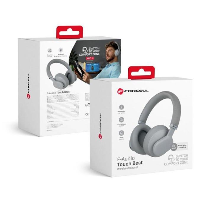 Forcell - Forcell Hörlurar Over-ear Trådlösa ANC Touch Beat F Audio - Grå