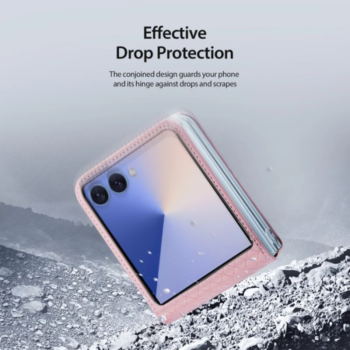 Dux Ducis - Dux Ducis Galaxy Z Flip 7 Mobilskal Läder Bril - Rosa