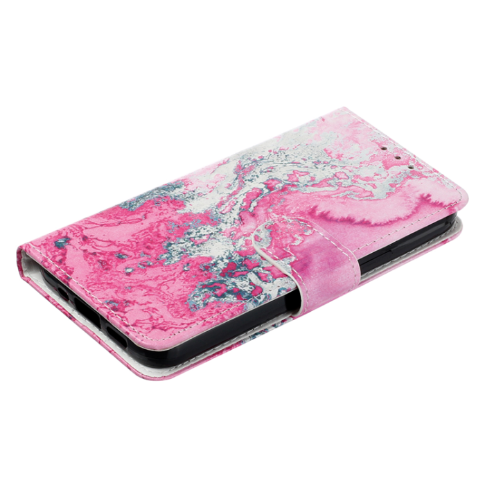 A-One Brand - Sony Xperia 1 VII Plånboksfodral Marble Painted - Rosa Havsvatten