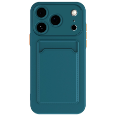 A-One Brand - iPhone 17 Pro Mobilskal Korthållare TPU - Svartgrön