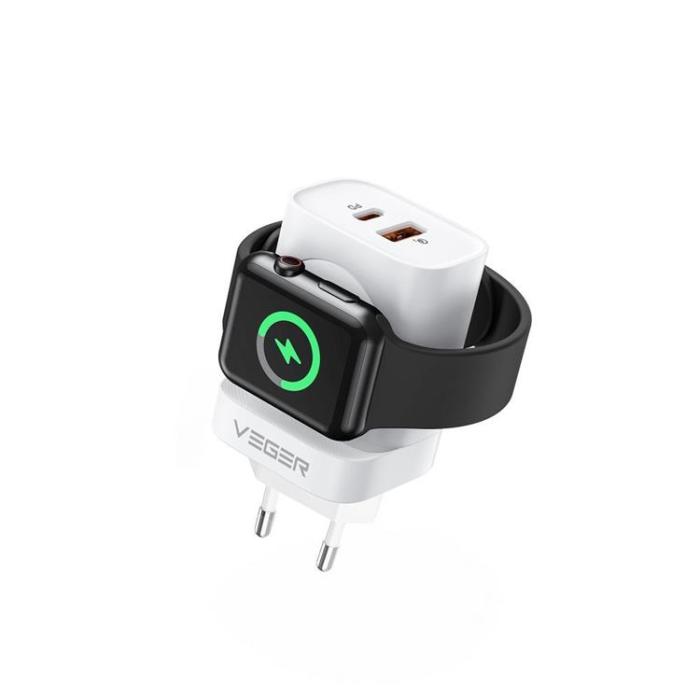 Veger - Verger Väggladdare Adaptrar USB-A-USB-C - Vit