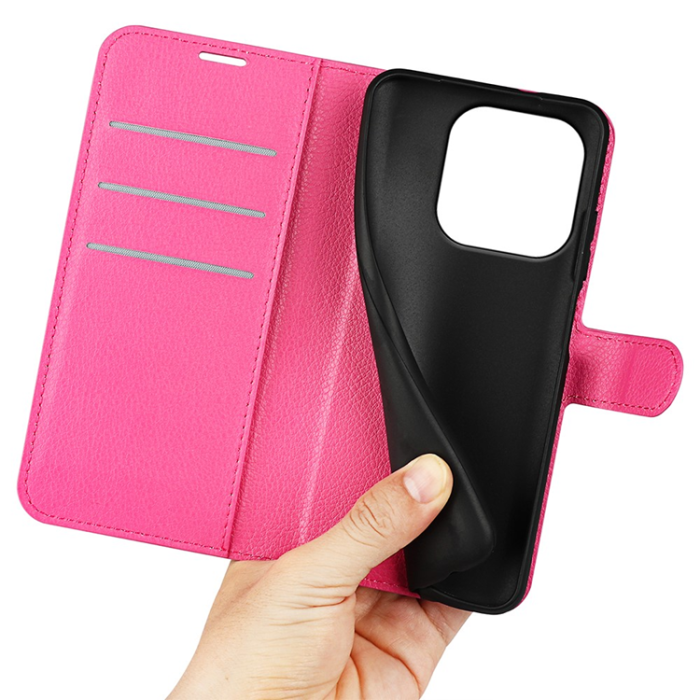 Amorus - AMORUS OnePlus 15 Plånboksfodral Litchi Shockproof - Ros