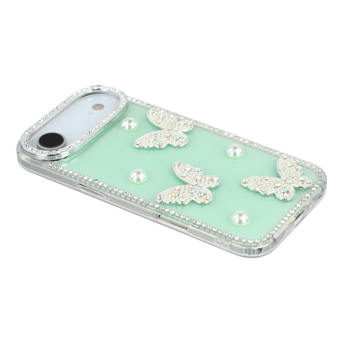 A-One Brand - iPhone Air Mobilskal Rhinestone Edge Pearl Butterfly