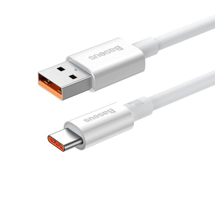 BASEUS - Baseus Superior USB-C till USB-A kabel 100W 480Mbps 2m - Vit