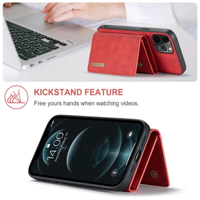 DG.MING - DG.MING iPhone 13 Mini Skal samt Wallet med Kickstand - Röd
