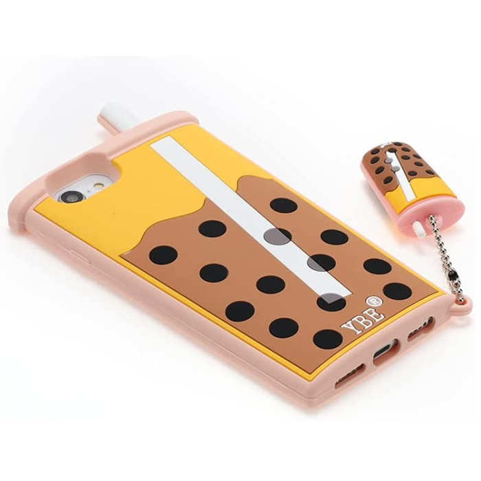A-One Brand - iPhone 7/8/SE(2020/2022) Mobilskal Bubble Boba Milk Tea - Rosa
