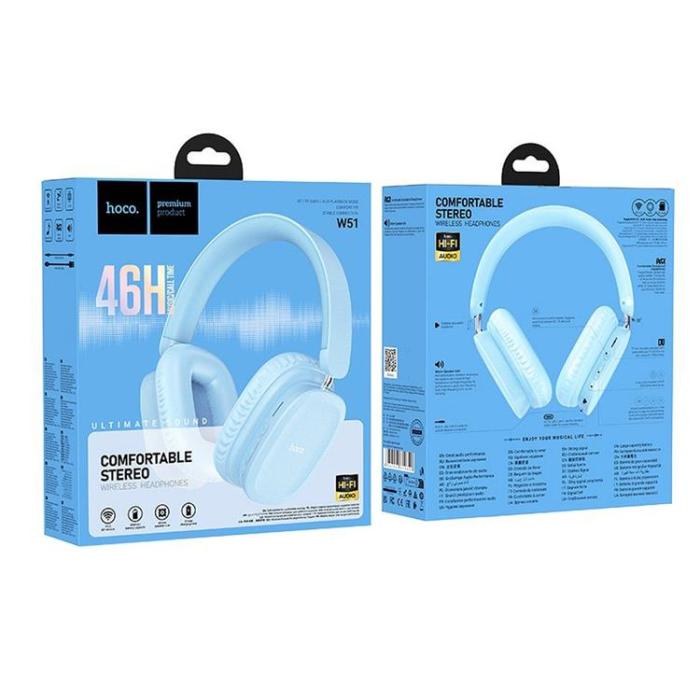 Hoco - Hoco Over-Ear Hörlurar Trådlösa Bluetooth W51 - Blå