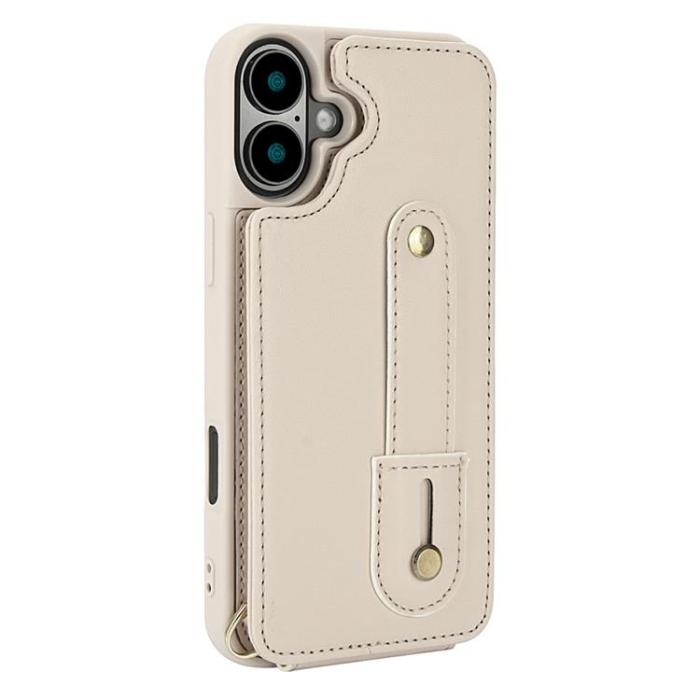 A-One Brand - iPhone 17 Mobilskal korthållare Med Axelrem - Beige