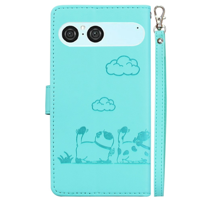 A-One Brand - Sony Xperia 10 VII Plånboksfodral RFID Kitten Pattern - Grön