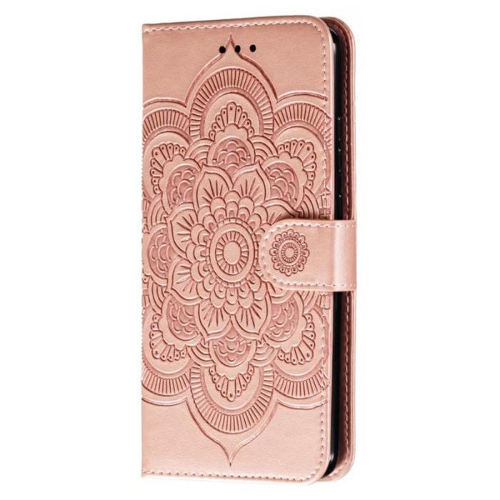 OEM - Samsung Galaxy S26 Plånboksfodral Konstläder Mandala Mönster - Roséguld