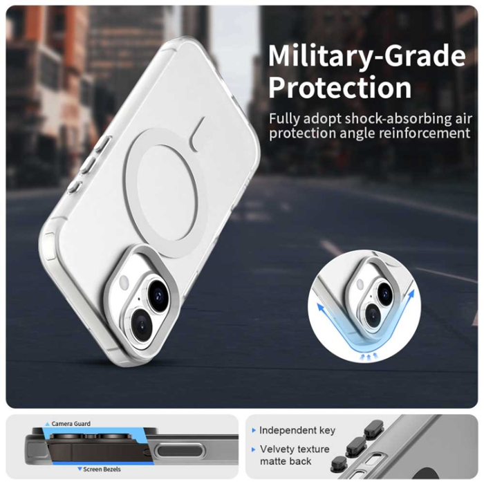 A-One Brand - iPhone 17 Mobilskal MagSafe Anti Drop Hybrid - Vit