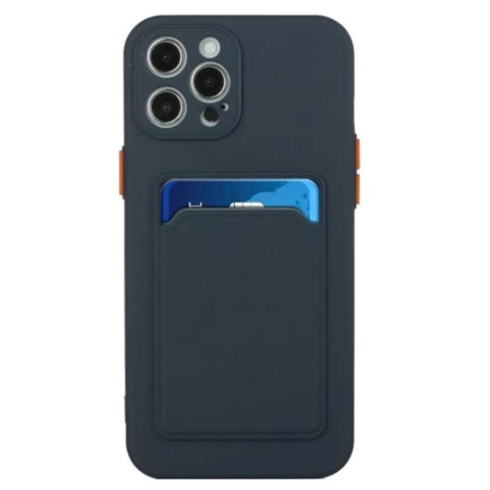 Taltech - iPhone 15 Pro Mobilskal Korthållare TPU - Mörkblå