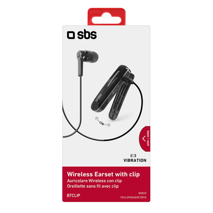 SBS - SBS In-Ear Trådlösa Hörlurar med Clip - Svart