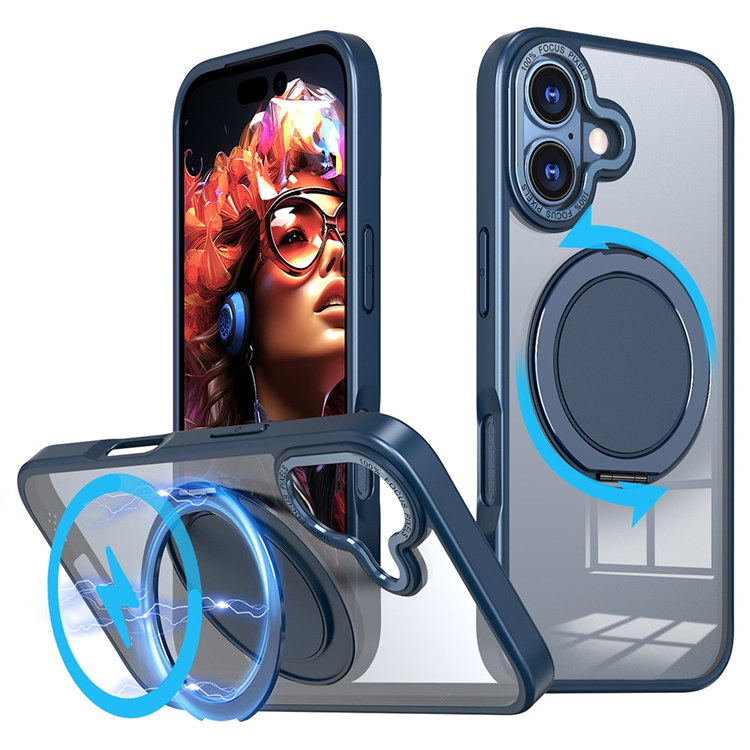 iPhone 17 Mobilskal MagSafe TPU+PC Kickstand - Blå | 2353 | AlltMobil