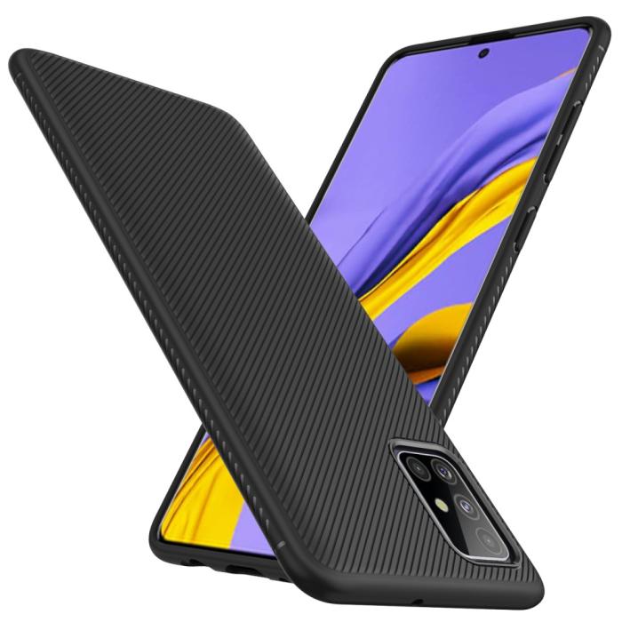 OEM - Twill Texture flexicase skal Samsung Galaxy A51 5G - Svart