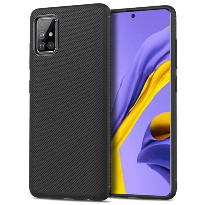 OEM - Twill Texture flexicase skal Samsung Galaxy A51 5G - Svart