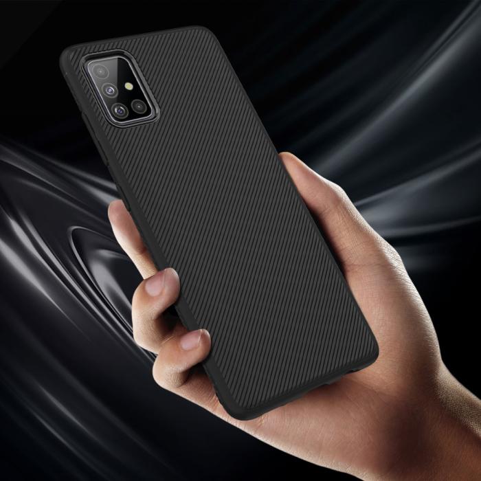 OEM - Twill Texture flexicase skal Samsung Galaxy A51 5G - Svart