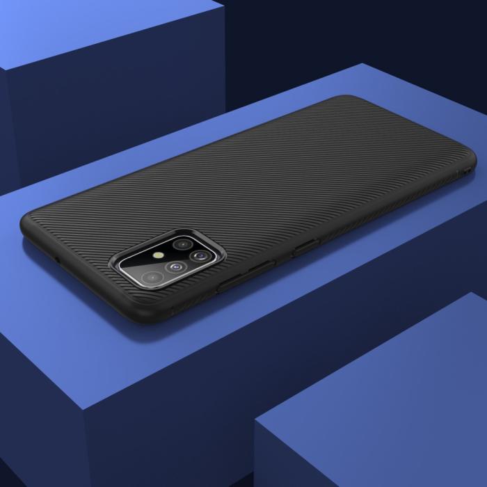 OEM - Twill Texture flexicase skal Samsung Galaxy A51 5G - Svart