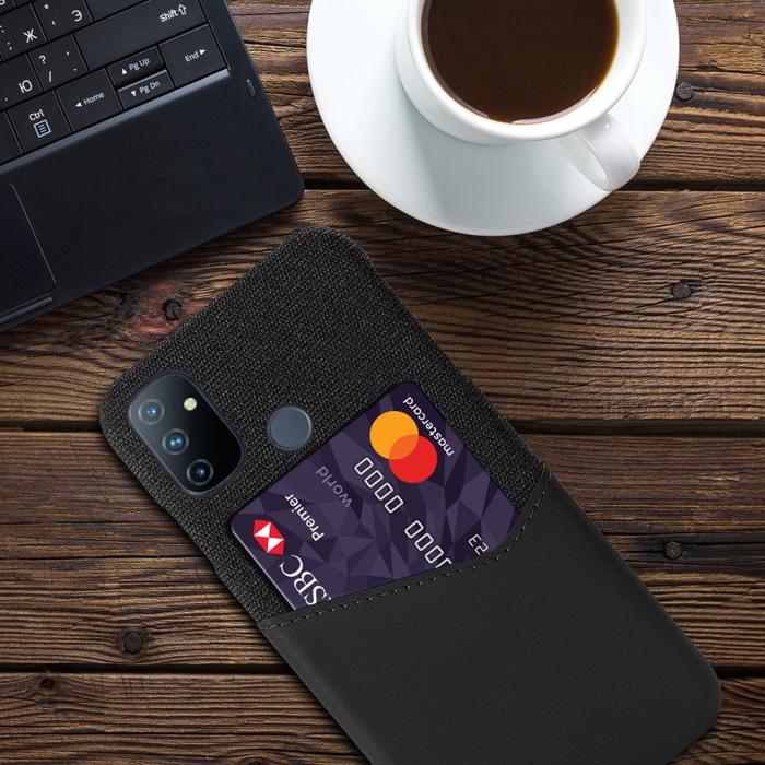 OEM - Skal med Kortfack för Oneplus Nord N10 - Svart