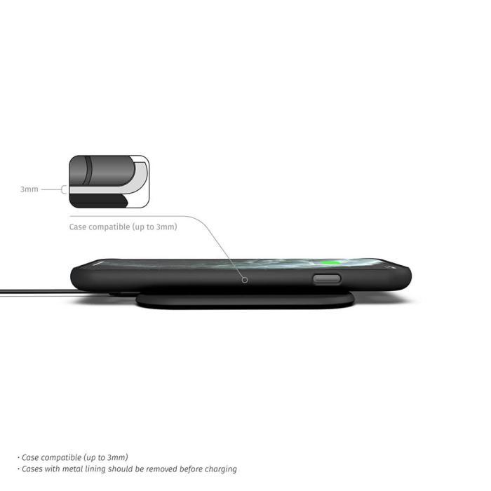 ZENS - ZENS Essential Single Laddare QI 10W Svart 5mm Slim