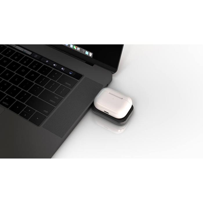 ZENS - ZENS Singel Apple Airpods Laddare QI USB-C Stick Aluminium Svart
