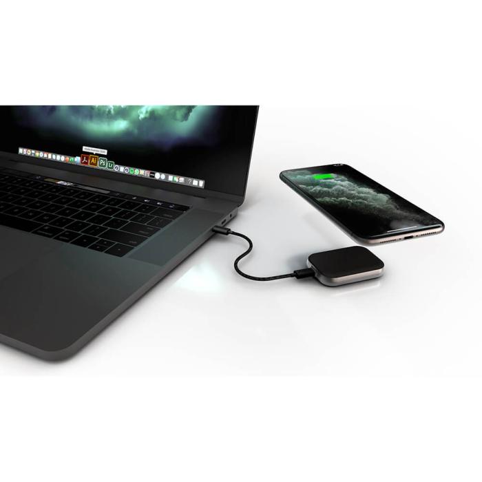 ZENS - ZENS Singel Apple Airpods Laddare QI USB-C Stick Aluminium Svart