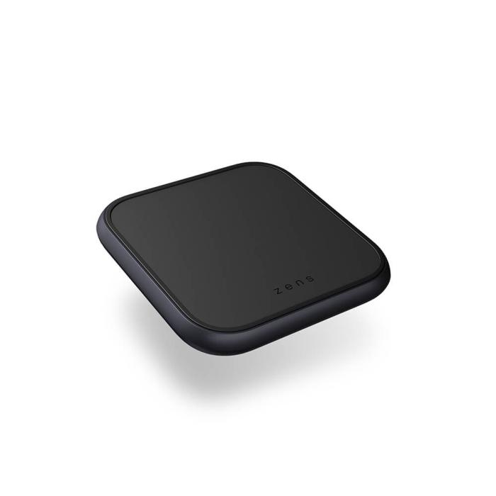 ZENS - ZENS Single Alu. QI Laddare + USB-A out 10W inkl 18W USB-C PD Svart